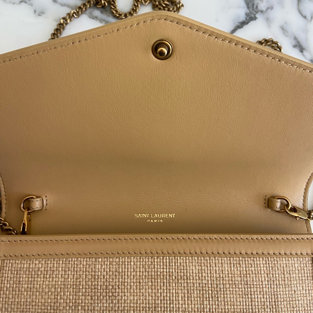 Saint Laurent UPTOWN CHAIN WALLET IN MICRO RAFFIA - Picture 3 of 5